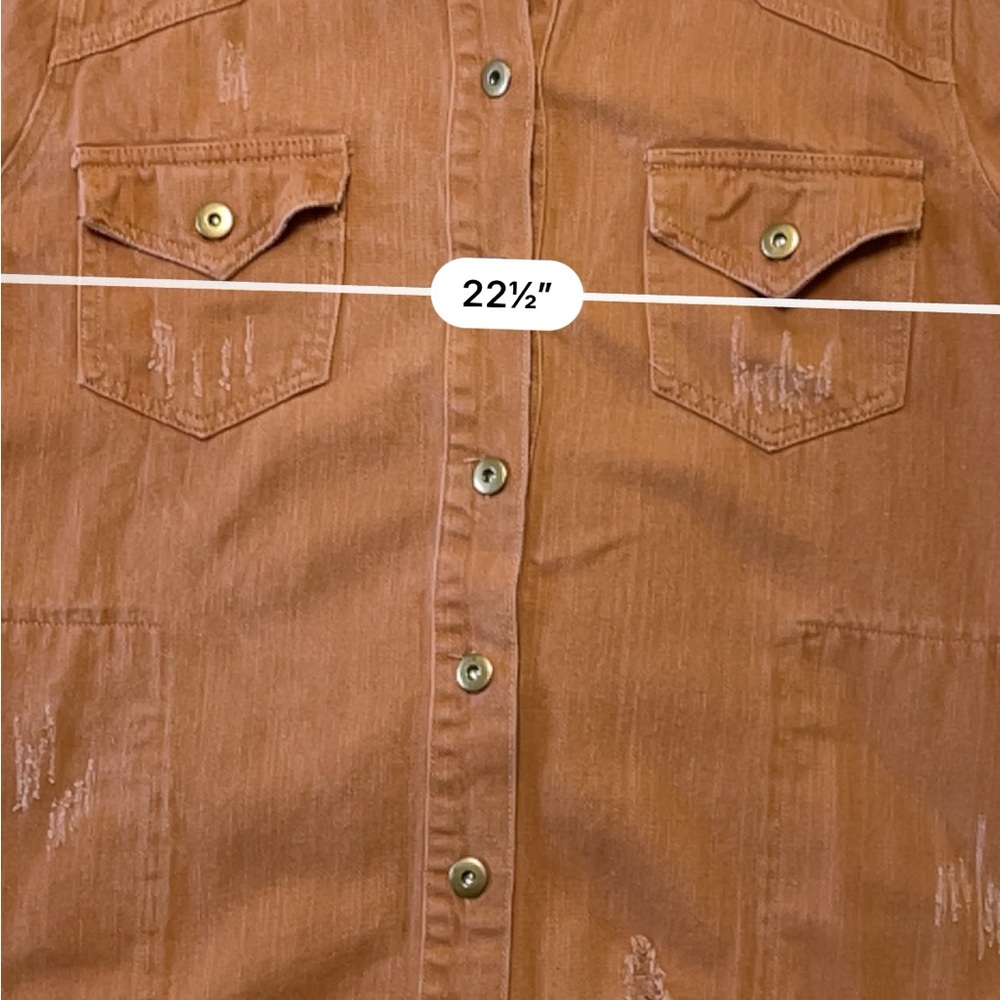 Entro Distressed Button-Up Jacket in Clay M - Picture 7 of 8
